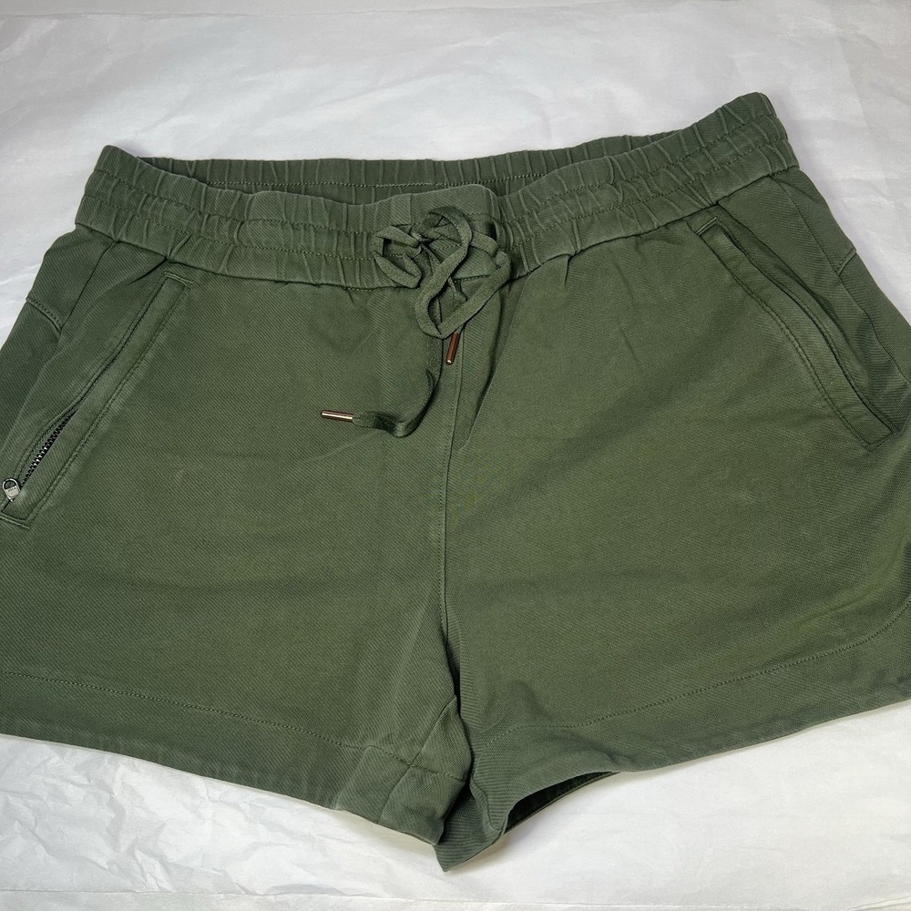 CALIA Women's Medium Green Athletic Shorts Pockets Drawstring Elastic Waist